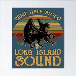 Vintage Percy Jackson Camp Half Blood Long Island Poster
