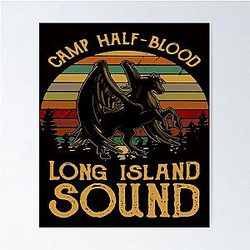 Vintage Percy Jackson Camp Half Blood Long Island Sunset Poster