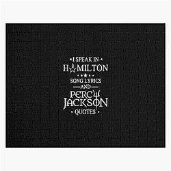 I Speak In Hamilton Song Lyrics and Percy Jackson Quotes Jigsaw Puzzle