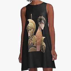 percy jackson and the olympians vestido de linha A de percy