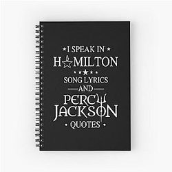 I Speak In Hamilton Song Lyrics And Percy Jackson Quotes Spiral Notebook