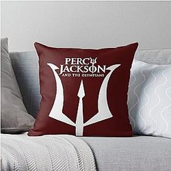 percy jackson Walker Scobell and the olympians series logo camp half blood t shirt Throw Pillow