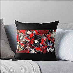 Persona 5 Royal Hold Up Shattered Glass Group Collage Throw Pillow