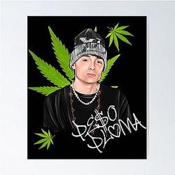Hand drawn Peso Pluma ella baila solo Poster