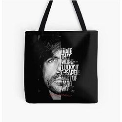 Black and Peter Dinklage quote All Over Print Tote Bag