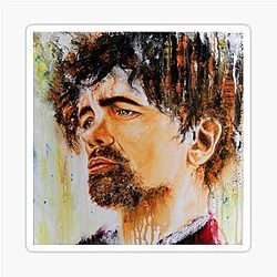Abstract Portrait Acrylic Painting of Peter Dinklage Sticker