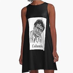 Bright Detective Modest Style Car Peter Falk Plays Columbo A-Line Dress