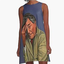 Peter Falk as Columbo Painting A-Line Dress