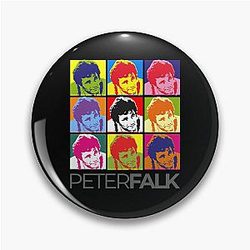 Men Peter Falk Portrait Poster Gift Pin