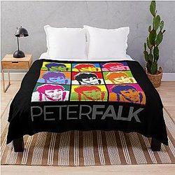 Men Women Peter Falk Portrait Graphic Gift Throw Blanket