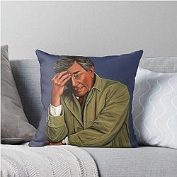 Peter Falk as Columbo Painting Throw Pillow
