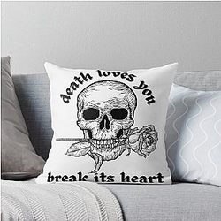 Death Loves You Break Its Heart by Pete Wentz Throw Pillow