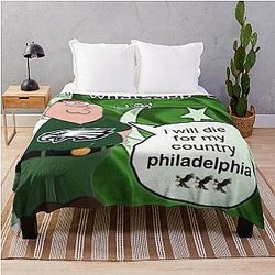 I Will Die For My Country Philadelphia Eagle Throw Blanket
