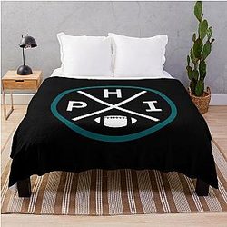 Retro Philadelphia Football Emblem Vintage PHI Throw Blanket
