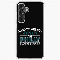 Funny Philadelphia Pro Football Sundays are For Jesus and Philly Samsung Galaxy Soft Case