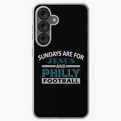 Funny Philadelphia Pro Football Sundays For Jesus and Philly Samsung Galaxy Soft Case
