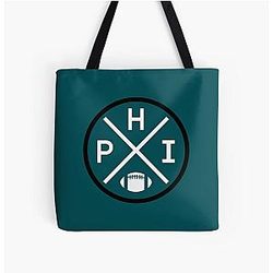Retro Philadelphia Football Emblem Vintage PHI All Over Print Tote Bag