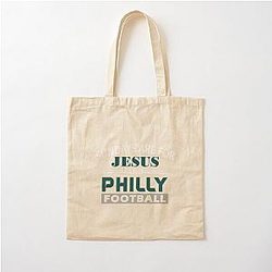 Funny Philadelphia Pro Football Sundays are For Jesus and Philly Cotton Tote Bag