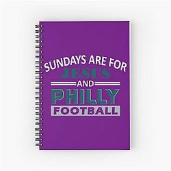 Funny Philadelphia Pro Football Sunday is For Jesus and Philadelphia Spiral Notebook