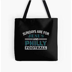 Funny Philadelphia Pro Football Sundays are For Jesus and Philly Tote Bag