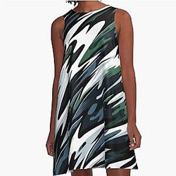 Midnight Warrior Camouflage A Line Dress