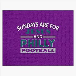 Funny Philadelphia Pro Football Sundays are For Jesus and Philly Jigsaw Puzzle