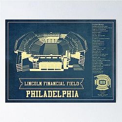 Philadelphia Eagles Lincoln Financial Field Vintage Poster