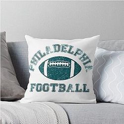 Philadelphia Pro Football Distressed Throw Pillow