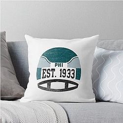 Philadelphia Football Helmet Throw Pillow