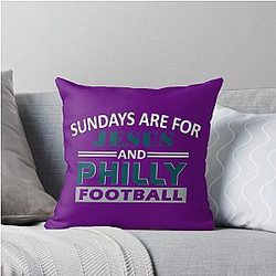 Funny Philadelphia Pro Football Sunday is For Jesus and Philly Throw Pillow