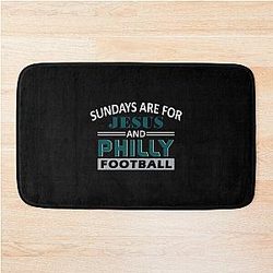 Funny Philadelphia Football Sundays are for Jesus Philly Bath Mat