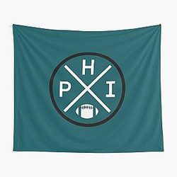 Retro Philadelphia Vintage Football Emblem Tapestry