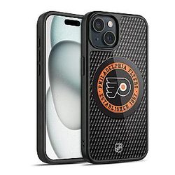 Head Case Designs Officially Licensed NHL Puck Texture Philadelphia Flyers Gel Armor Case Military Grade Drop Protection Compatible with Apple iPhone 15