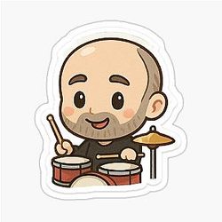 Chibi Phil Collins Drummer Sticker Icon