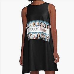 Modern Family Funny Poster Phil Dunphy Cameron Tucker Gloria Pritchett TV Series Sitcom A-Line Dress