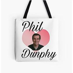 Modern Family Phil Dunphy Heart All Over Print Tote Bag