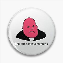 Phil Mitchell fan art cartoon pin