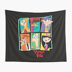Disney Phineas Ferb Character Collage Tapestry