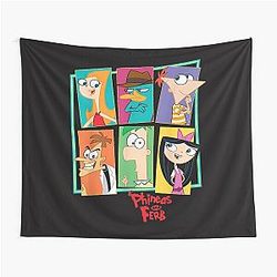 Disney Phineas and Ferb Character Collage Tapestry