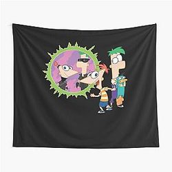 Phineas and Ferb Love You Fans Tapestry