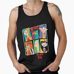 Disney Phineas Ferb Character Collage Tank Top