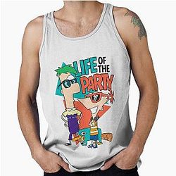 Disney Phineas and Ferb Life of the Party Cool Group Shot Tank Top