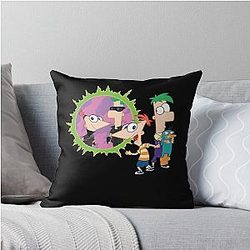 Phineas and Ferb Love You Fans Funny Throw Pillow
