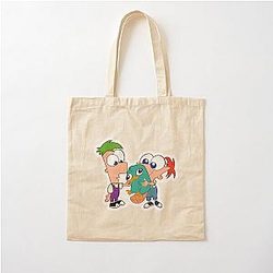 Phineas and Ferb with Perry Cotton Tote Bag