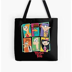 Disney Phineas and Ferb Character Collage Tote Bag
