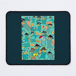 Phineas and Ferb Platypus Collage Aquamarine Background Graphic Mouse Pad