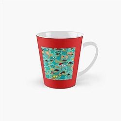 Perry the Platypus Phineas Ferb Collage Pattern Design - Aquamarine Background Graphic Tall Mug