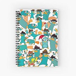 Perry the Platypus Phineas and Ferb Collage Pattern Design Notebook