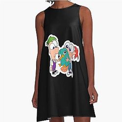 Baby Phineas Ferb with Perry A-Line Dress
