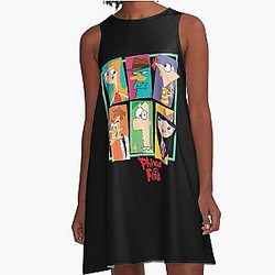 Disney Phineas And Ferb Character Collage Dress